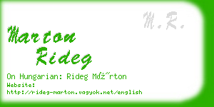 marton rideg business card